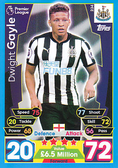 Dwight Gayle Newcastle United 2017/18 Topps Match Attax #234
